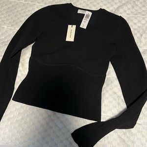 Babaton sculpt knit top in black